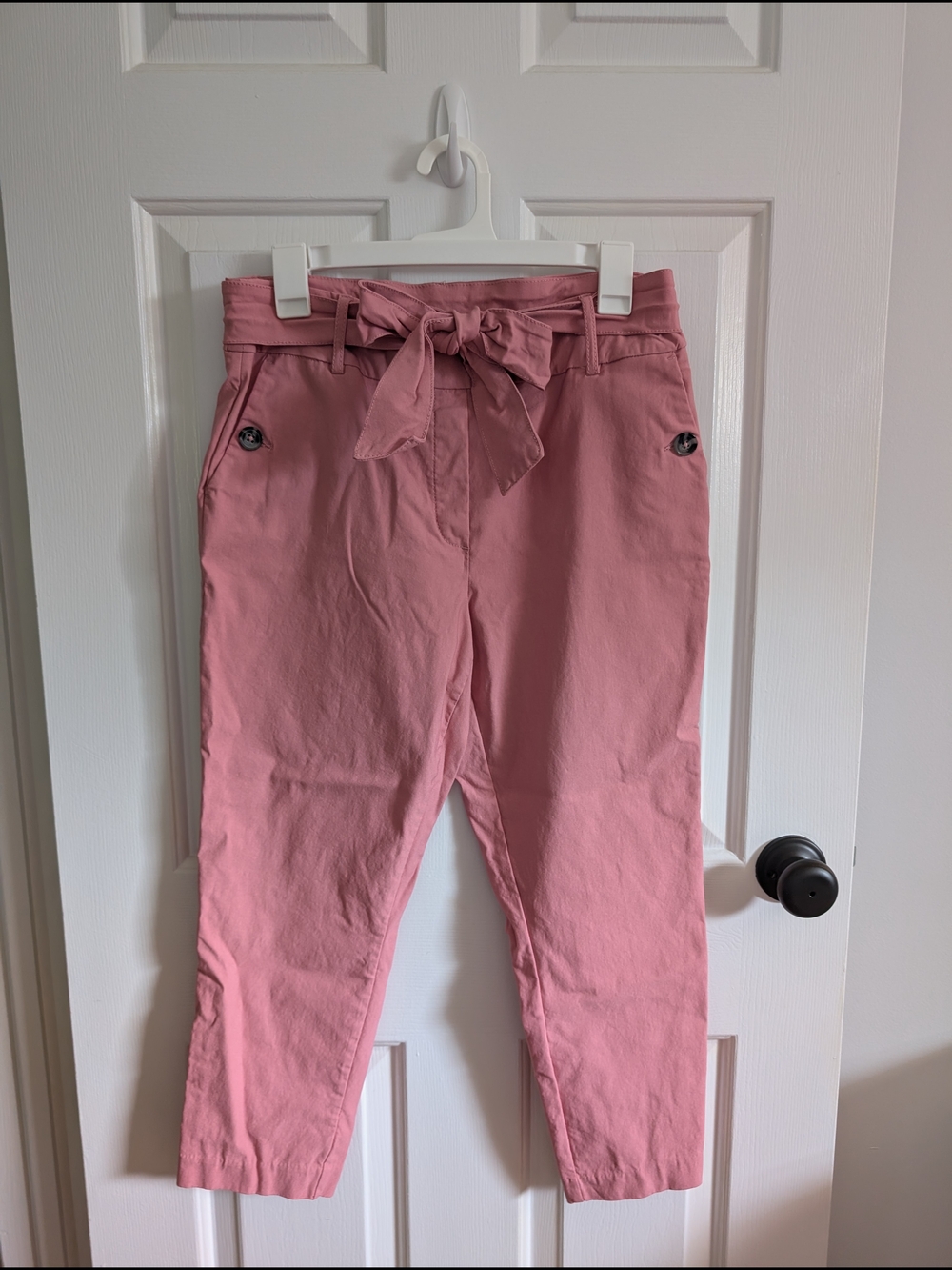 Jules & Leopold Women's Tie-Waist Pink Rose Cropped Pants Large